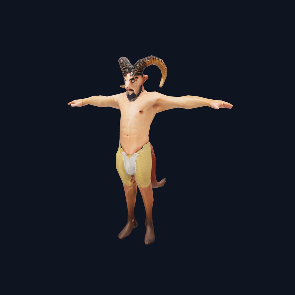 Fantasy Creature Satyr Model Pack with Detailed Horns and Fur